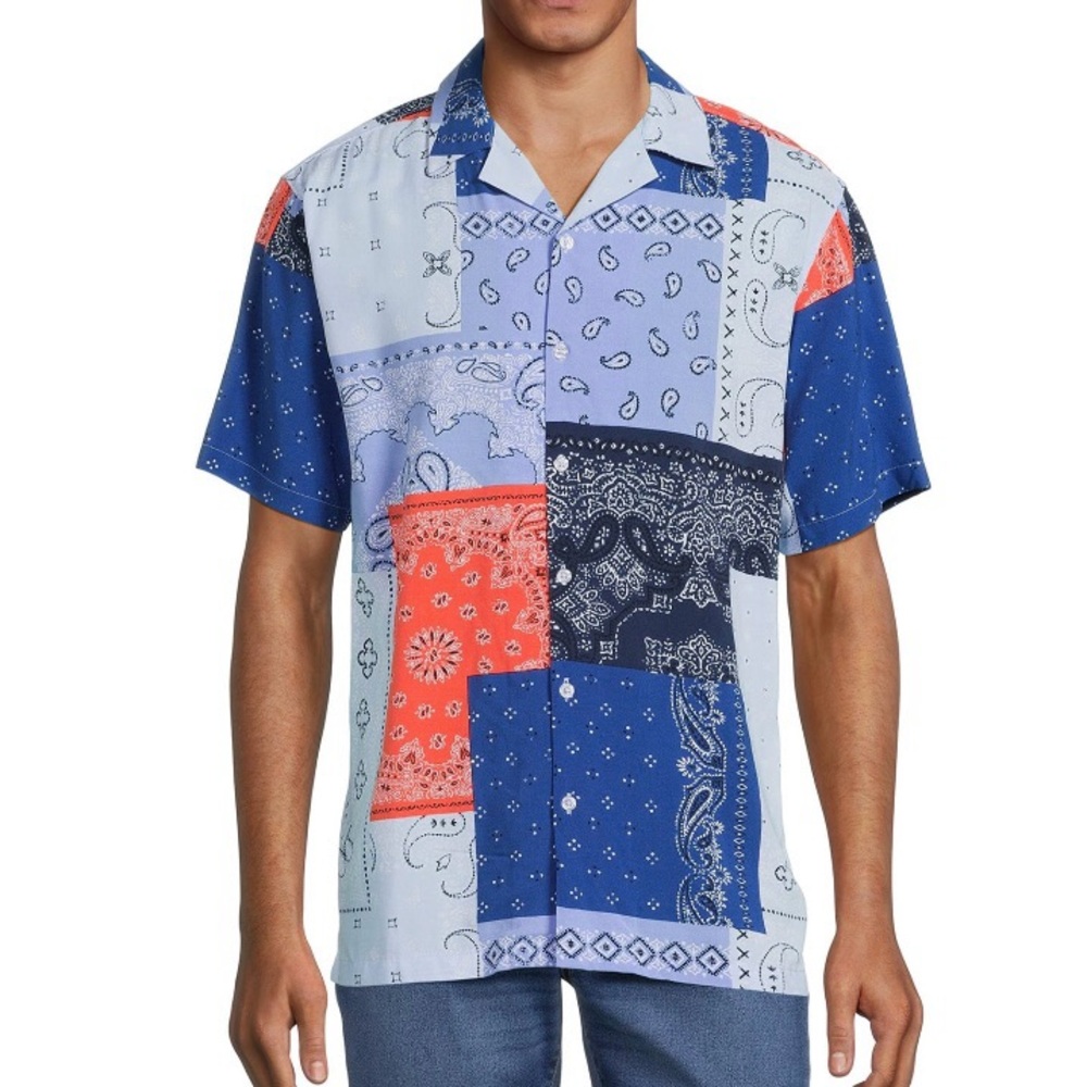 No Boundaries Rayon Patchwork Shirt